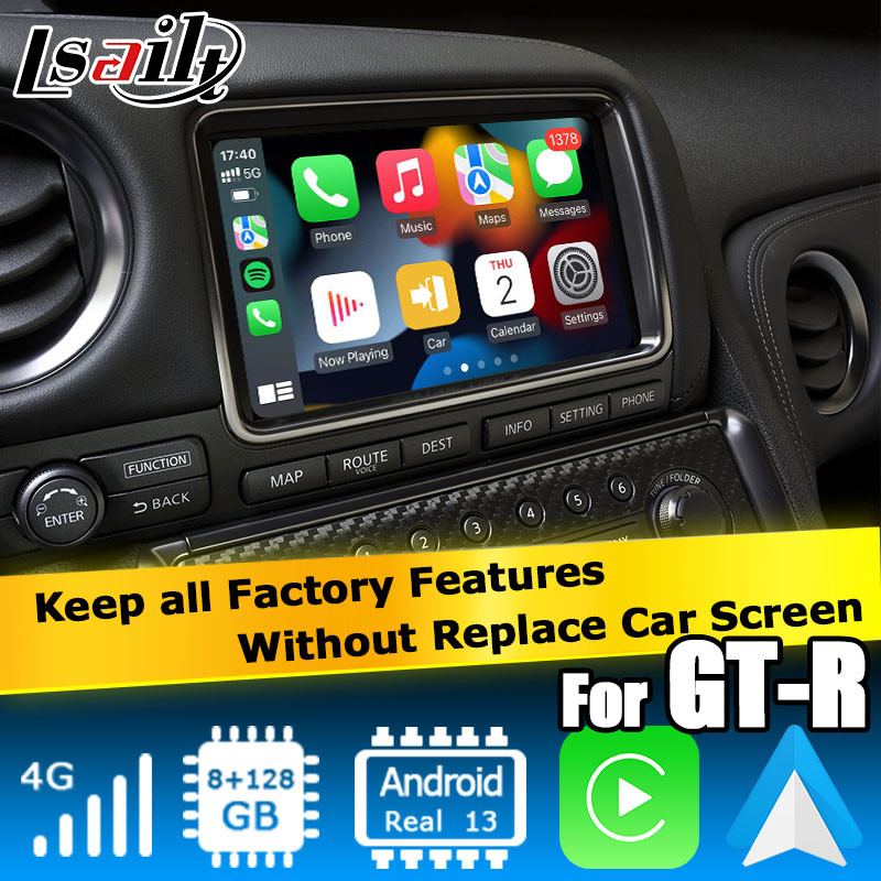 Android 13 8+128 Navigation wireless carplay android auto video interface for Nissan GT-R GTR R35