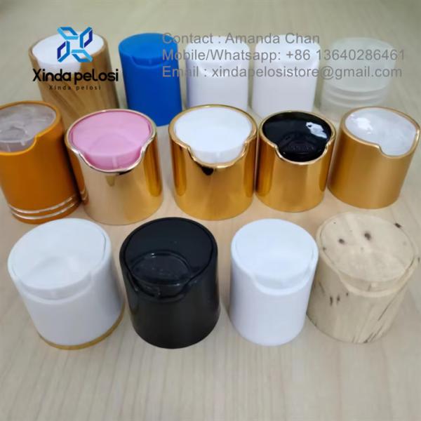 Plastic Bottle Cap PP Aluminum Custom Color Press Disc Top Cap Lid For Lotion Soap Shampoo Bottle