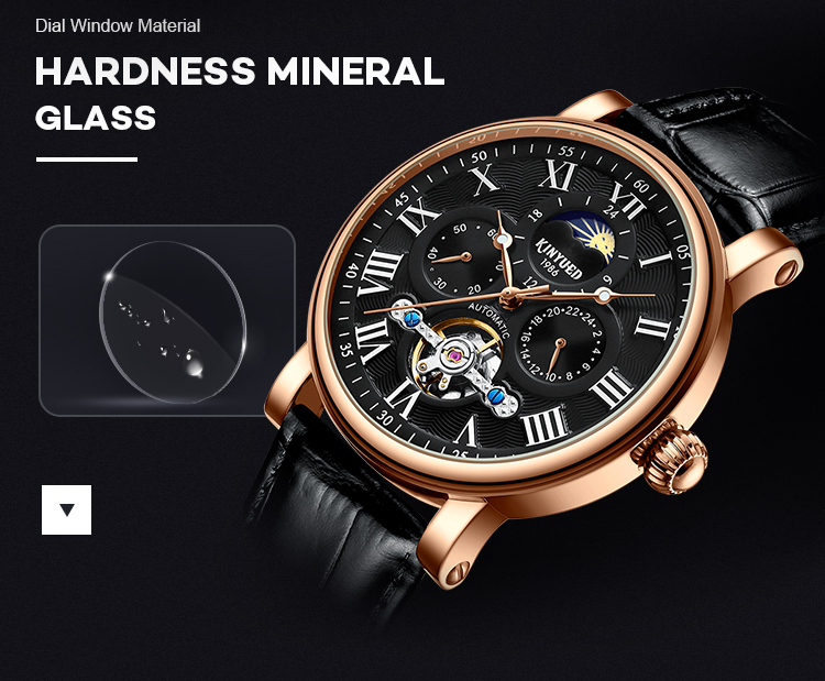 KINYUED mans watches custom logo wholesale luxury luminous hands automatic tourbillon watch mechanical