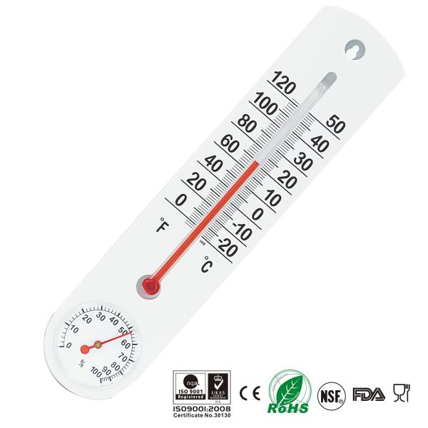 Metal Case Glass Tube Outdoor Temperature Gauge , Indoor Outdoor Temp Gauge