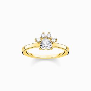 China Beautiful Flower Sytle Ring Paw Cat 9K Gold Ring wholesale