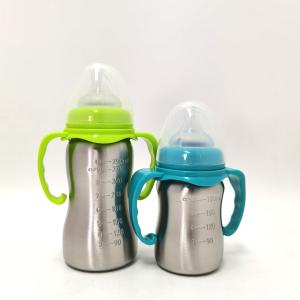 China 304 Stainless Steel Baby Feeding Bottles With Silicone Nipples wholesale