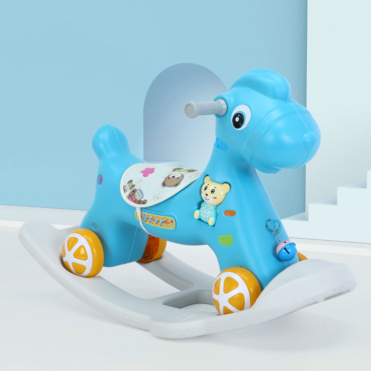 2 to 4 Year Old Boys Girls PVC Rocking Horse Toddler Ride-on Toy for Baby Nursery Child Birthday Gift and Durable