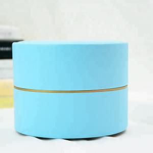 China Blue / Pink / Red Leather Jewelry Box With Custom Logo Empty Round Shape wholesale