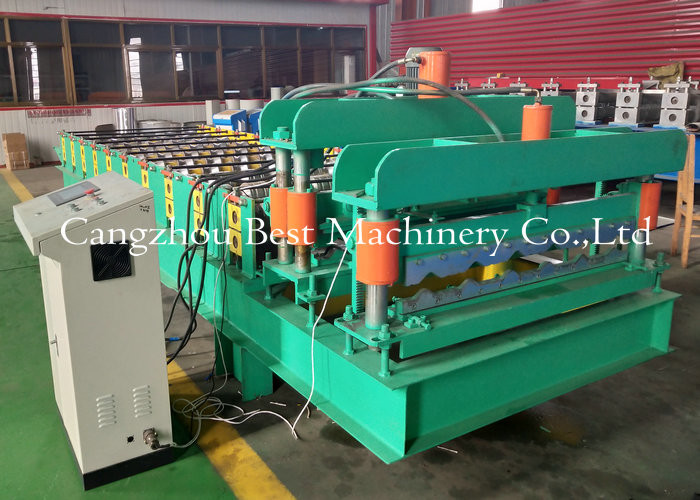 Metal Roof Making Machine Production Line , PPGI Steel Glazed Tile Making Machine