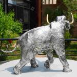 Electrolysis Effect Stainless Steel Howling Elephant Sculpture for collection
