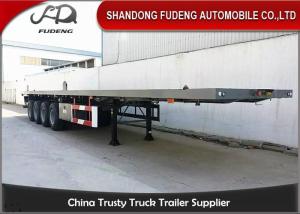China 4 Axles 40ft Flatbed Container Semi Trailer With 12 Twist Locks Flat Bed Semi Trailer wholesale
