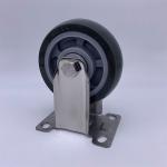 Rigid Stainless Steel PU Tread Caster Wheels 4 Inch 100mm
