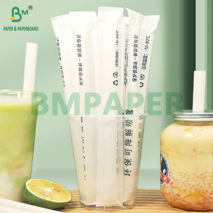 32mm 25gsm 34gsm White Kraft Paper For Individual Straw Packaging