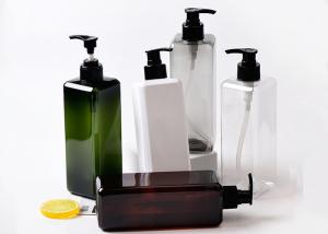 China 500ml Clear Amber Black Square Plastic Lotion Bottle For Skincare Product wholesale