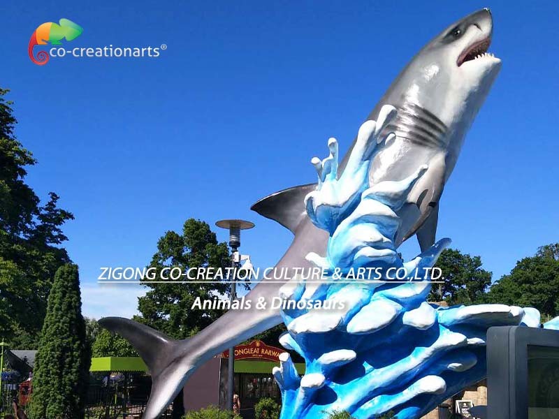 Aquarium Realistic Animatronic Animals Shark Wave Realistic Model For Sea World Exhibition
