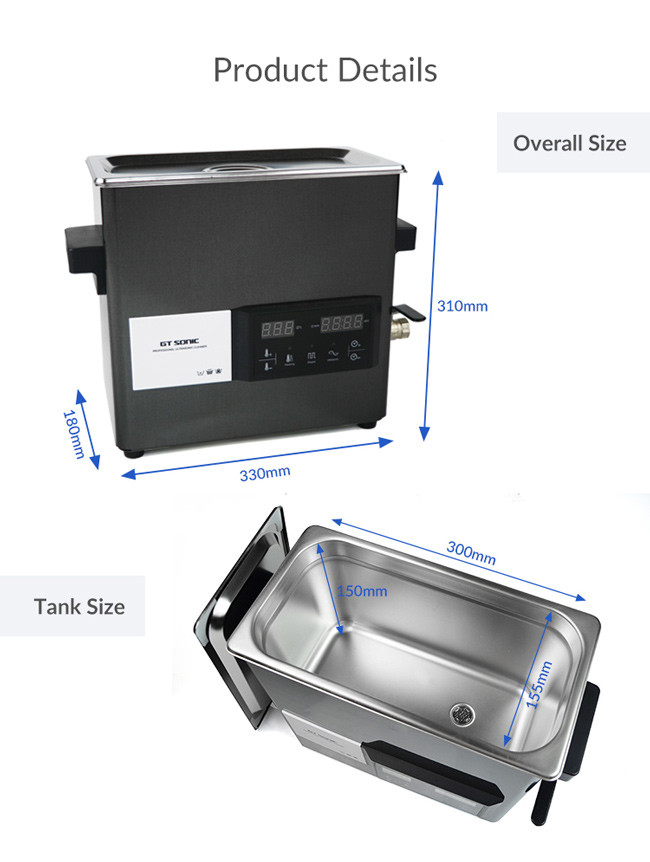 110V Ultrasonic Vegetable And Fruit Washer Easy To Use With Ditial Heater Timer For 6L Tank