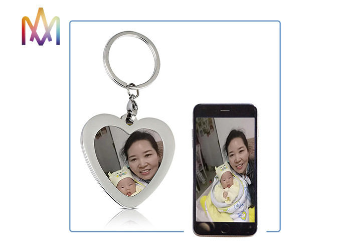 SS304 Heart Shaped Photo Frame Custom Shaped Keychains