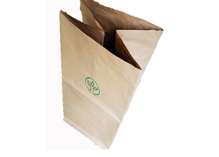 Biodegradable Pinch Bottom Paper Bags Yard Garden Waste Brown Kraft Paper Bags