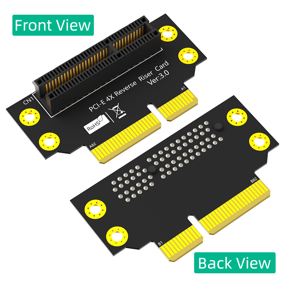 Reverse 90 Degree PCI-E 3.0 4X Slot To PCIe X4 Adapter Riser Card For 2U Server Case