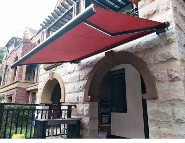 Motorized retractable Outdoor Full Cassette Folding Arm Awning