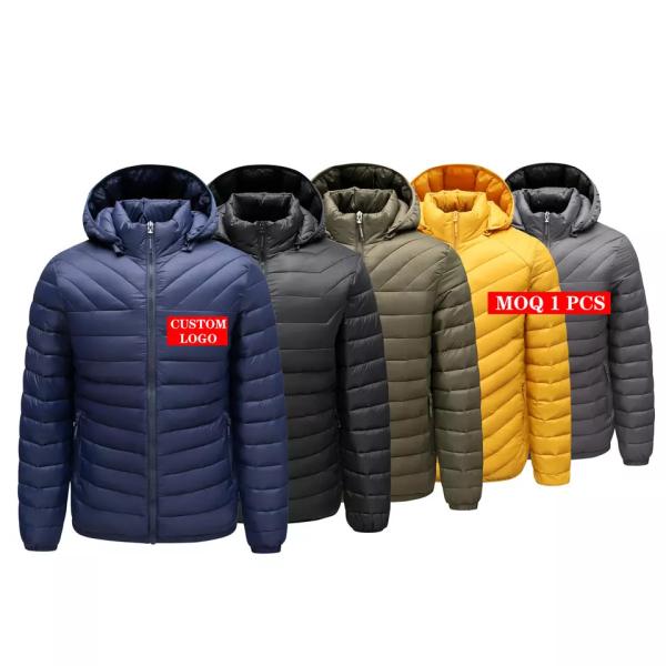 knitted clothin Reversible Goose Down Jacket Mens Puffer Jacket Motorcycle