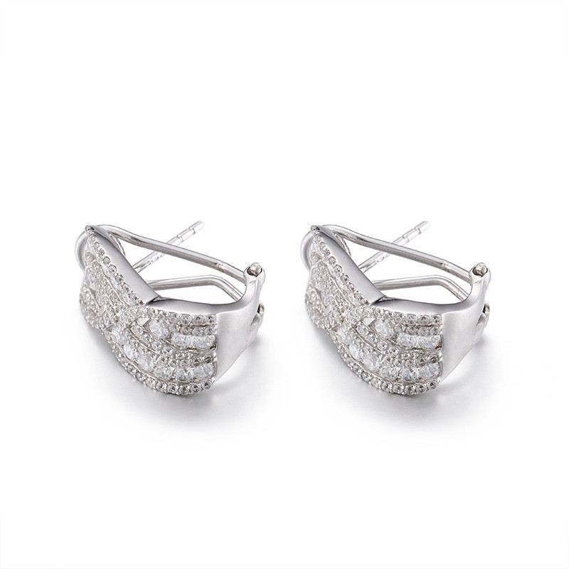 Round studs earrings Sterling Silver AAA+ 925 Silver CZ Earrings for women