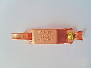 China 40 Amps Solid Copper Geophone Connector / Mueller Clip Narrow Clip wholesale