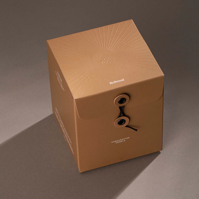 Elegant Rigid Candle Retail Gift Box Colors Eyelets Wrapping