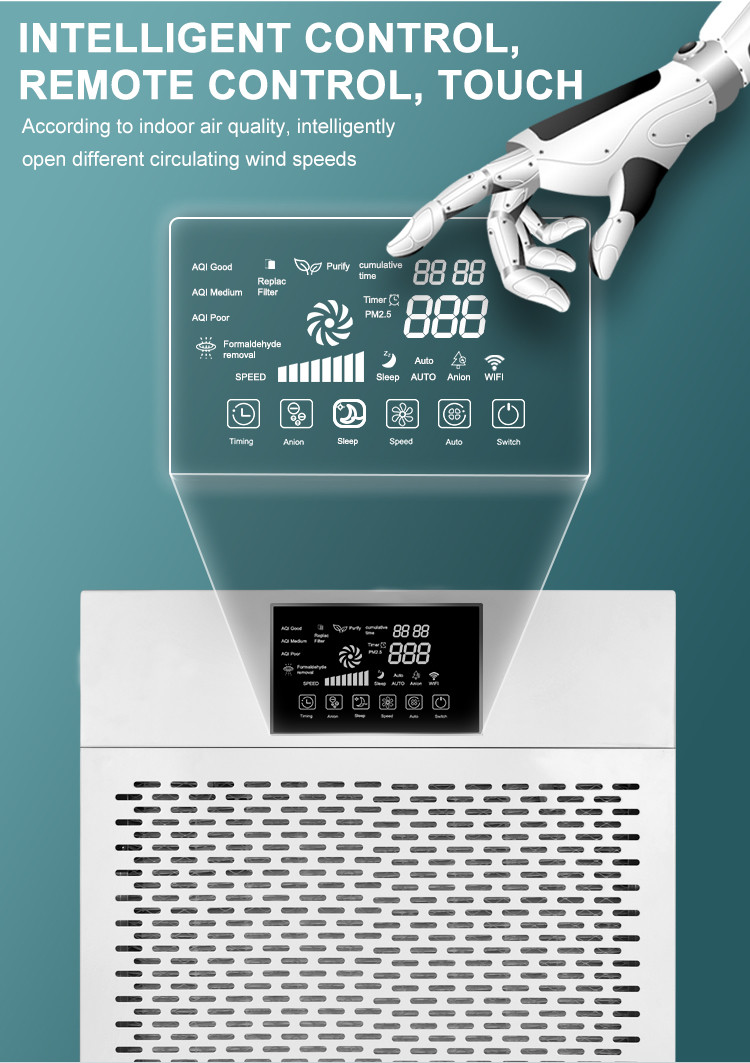 Pre Filter 260W H13 Hepa 1280m3/H Medical Air Purifier