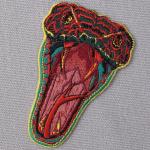 OEM Handmade Sew On 100mm Snake Embroidery Patch Merrowed Border