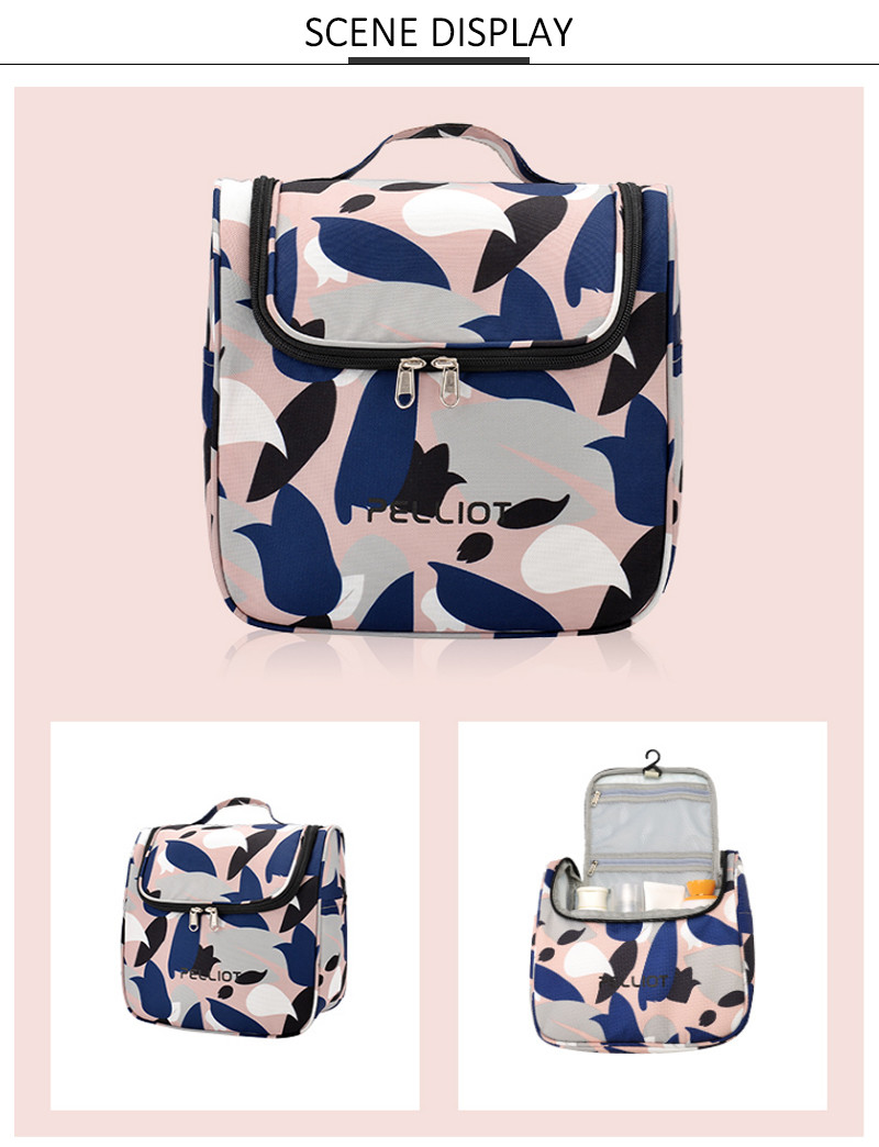 Ladies Foldable Polyester Hanging Travel Toiletry Bag