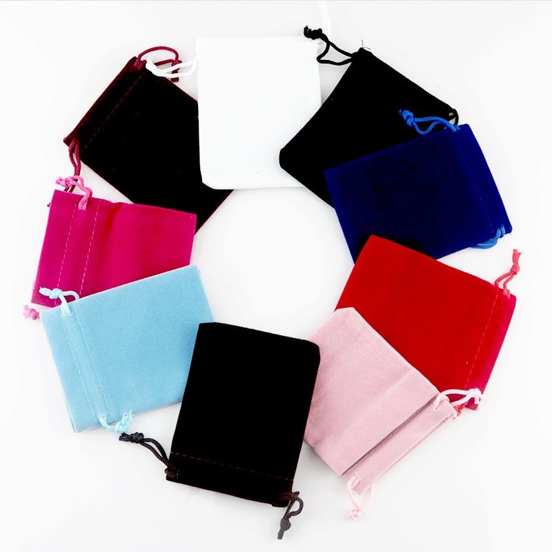 Luxury jewelry velvet Bag with custom logo suede gift wrap small drawstring bag