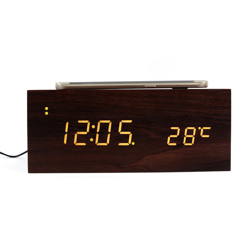 Multi-function Bluetooth Speaker : wireless charger + clock+thermometer +handfree call + NFC