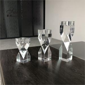 China Brilliant Cut Wedding Votive Candle Holders Tealight Crystal Candelabra Wedding Centerpieces wholesale