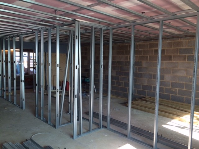 High Security Galvanized Steel Stud Partition , Metal Stud Partition Wall Construction