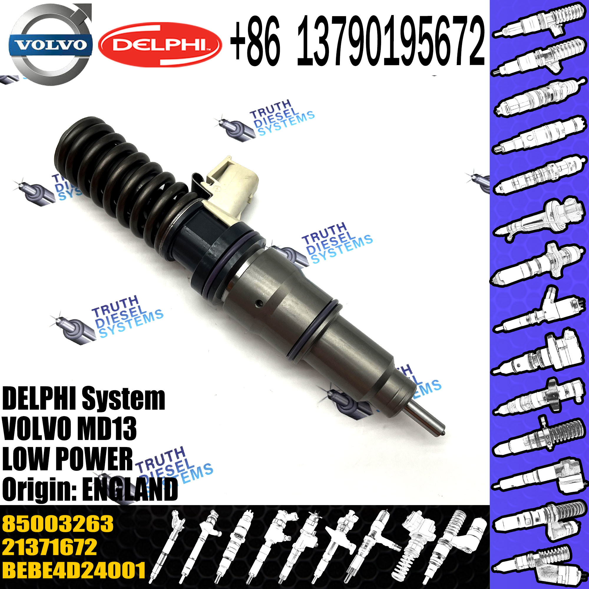 New Diesel Fuel Injector 21340611 21340611 BEBE4D24001 21371672 For VOL D13 21340611 21371672 85003263 FH12