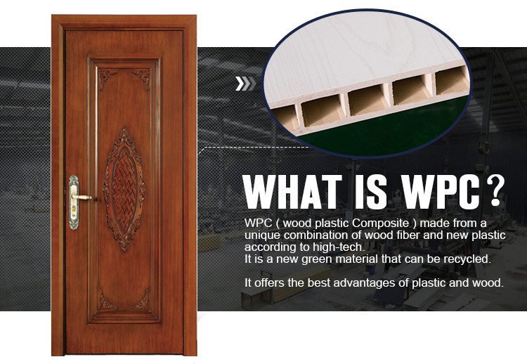 PVC HDF Composite Residential WPC Doors Wooden Panel Design