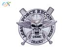 Polyester Background Material Motorcycle Leather Vest Patches Skull Shape