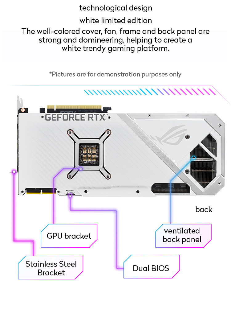 LHR Version Computer Graphics Card ROG-STRIX-RTX3080-O10G-WHITE ASUS Graphics Card