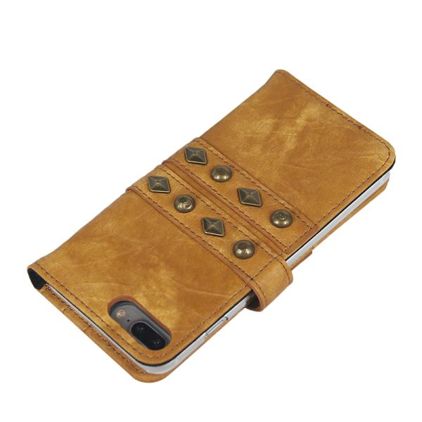 China Wholsale special Rivet leather shell for Apple iphone 7 plus wallet case cover