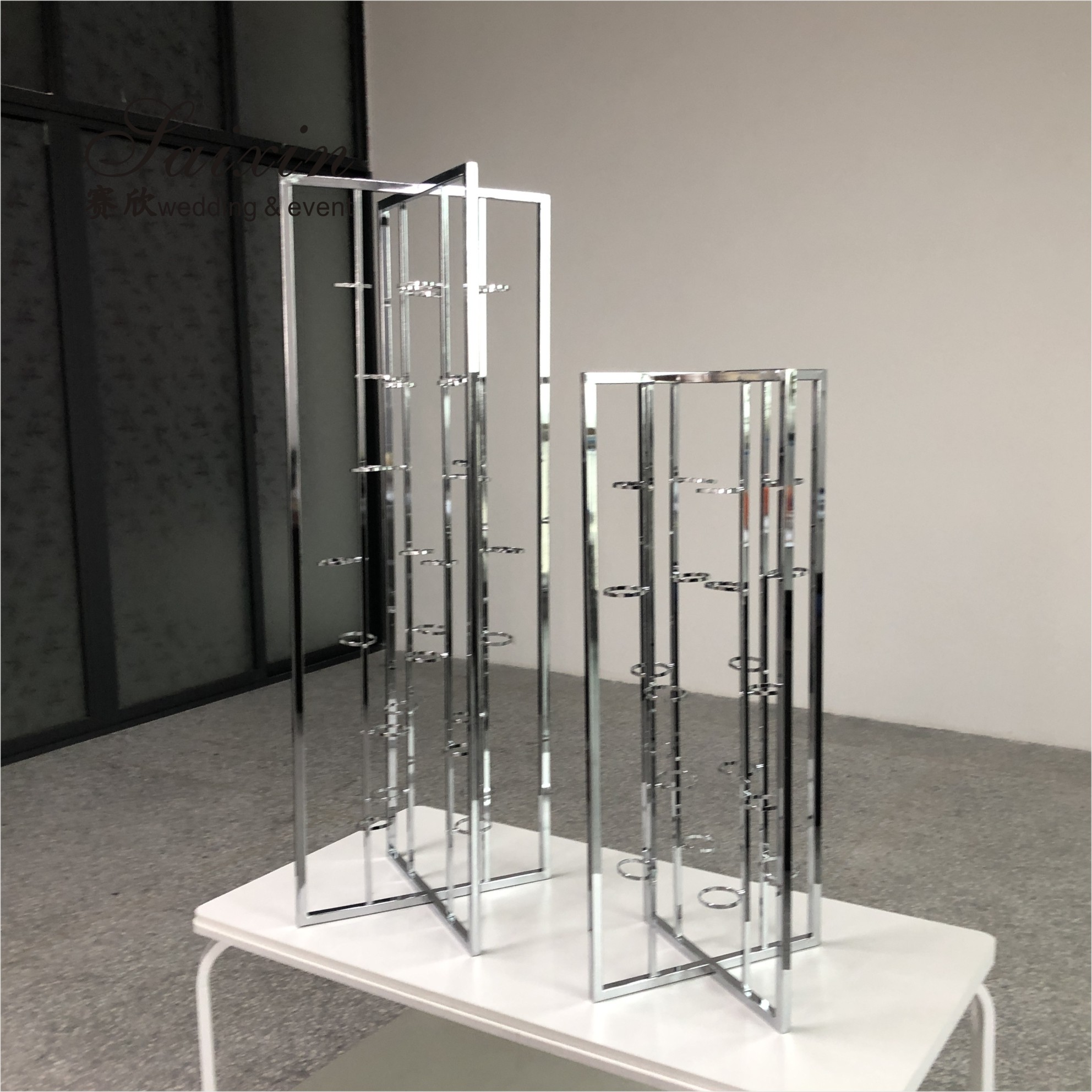 ZT-502S hot sale silver metal candle stand for wedding tent centerpiece flower decor