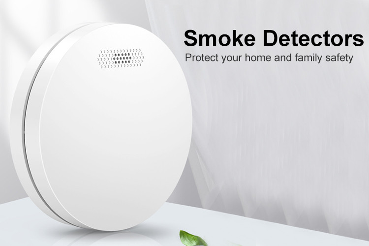 Pure White TUV CE Home Fire Smoke Detector System Smoke Alarm For Home Fire Protection