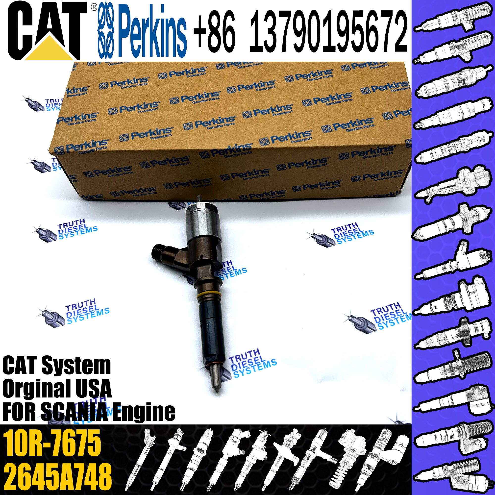 Common Rail Fuel Injector 3264700 10R7675 310-9607 32F61-00062 326-4700 10R-7675 for Excavator E320D E323D C6.4 Engine