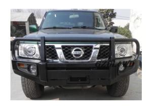 China Off Road 4x4 Replacement Rear Bumper Black For Nissan Patrol GU Y61 Bull Bar wholesale