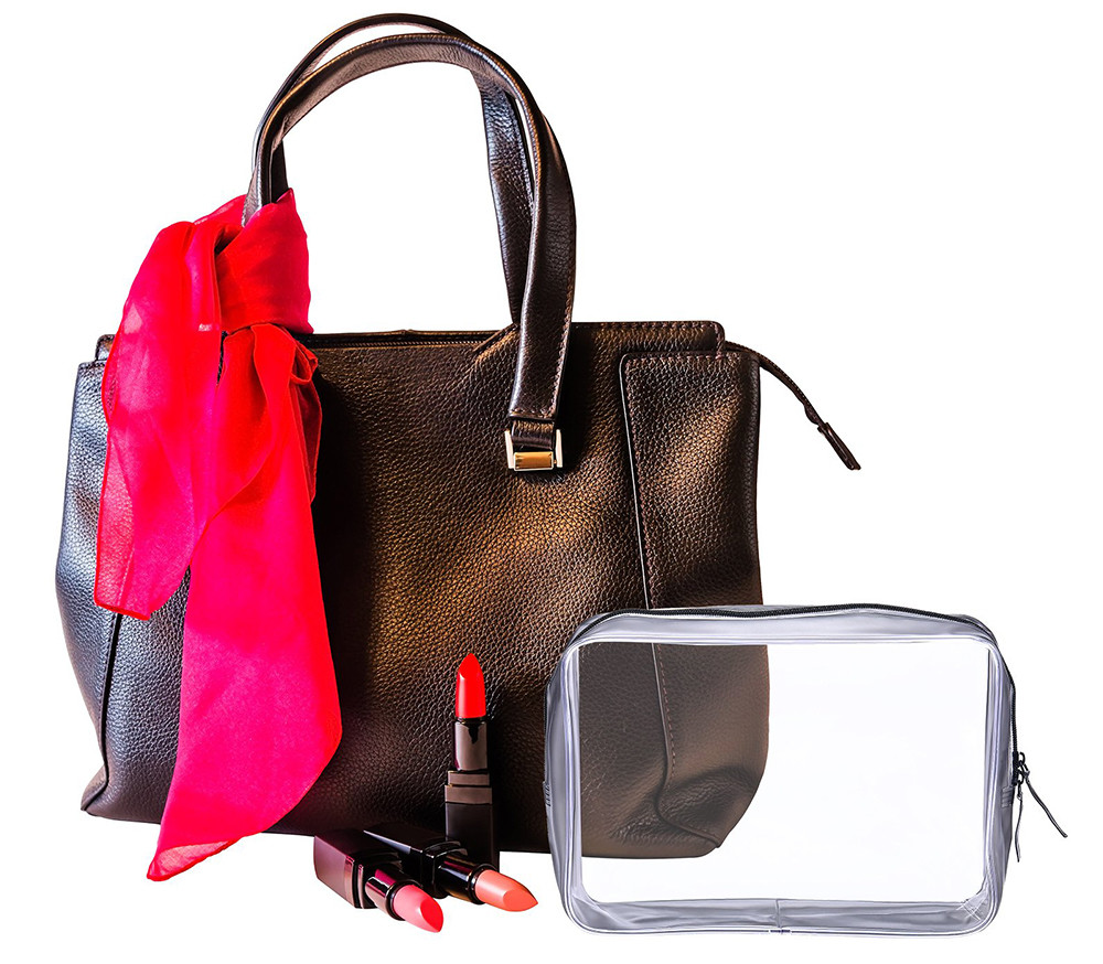 9*2.95*6.3in Zippered PVC Cosmetic Makeup Bag For Vacation