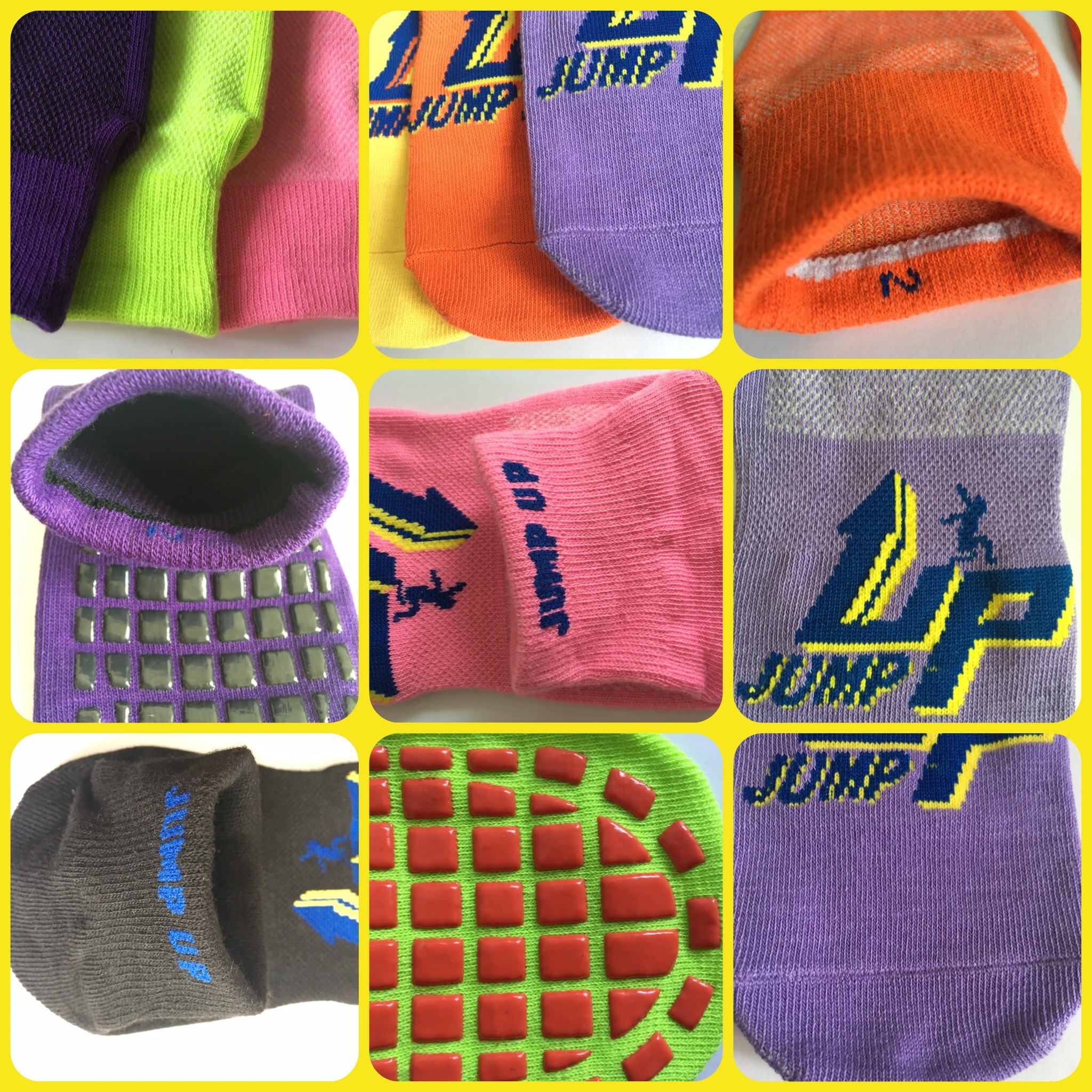 China Supply Bungee Jump Socks 25cm Polyester Anti-skid Non-Slippery Grip Socks Kid Trampoline Socks for Jumping
