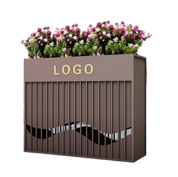 Rectangular stainless steel material golden stand flower pot decoration for wedding