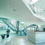 Residential Commercial Steel Stringer Unti - Skid Frosted Glass Stair Stainless