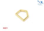 18mm Inner Size Square Metal Ring , Housetop Shape D Metal Rings For Bags