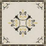 Parquet, natural stone parquet, engineered stone water jet medallion