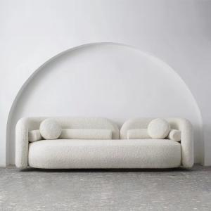 China Three Dimensional White Teddy Velvet Couch Sofa Polyester Fiber wholesale
