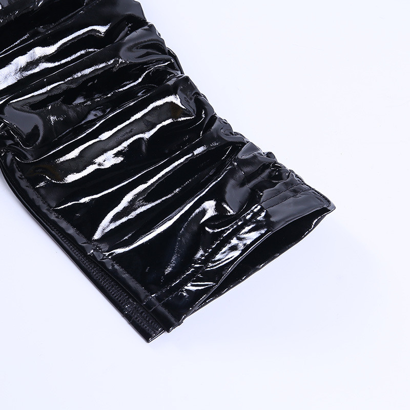 Elastic Shaping High Waisted Leather Leggings