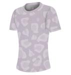100% Polyester Women Running Tee , Leopard Stripes Circle Neck T Shirt