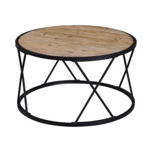 China Contemperary Round Nested Wood And Metal Coffee Table For Home Office Center wholesale
